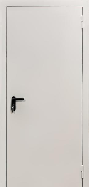 Однопольная противопожарная дверь с порошковым напылением (белая)