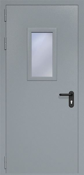 Однопольная противопожарная дверь со стеклом EI 90 04