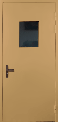 Одностворчатая техническая дверь со стеклом (RAL 8000)