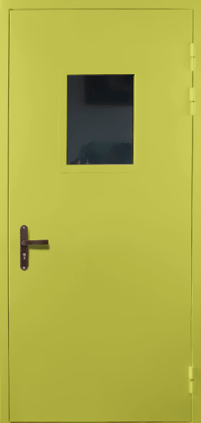 Одностворчатая техническая дверь со стеклом (RAL 1016)