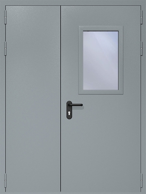 Полуторапольная противопожарная дверь со стеклом EI 90 05