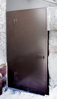 Полуторапольная коричневая дверь