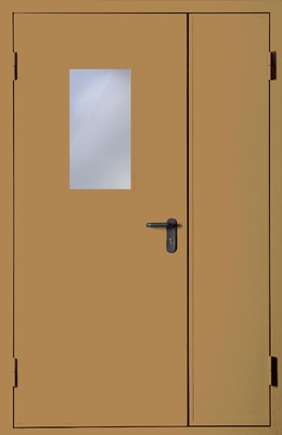 Полуторапольная дверь со стеклом EI 60 (RAL 1024)