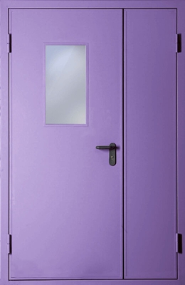 Полуторапольная дверь со стеклом EI 30 (RAL 4001)