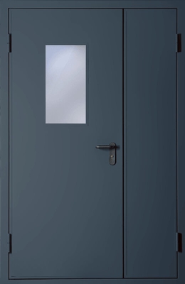 Полуторапольная дверь со стеклом EI 60 (RAL 7043)