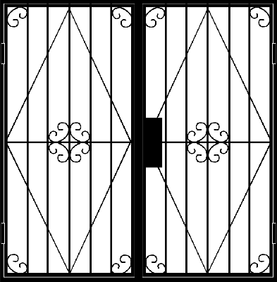 Двупольная решетчатая дверь DRD-013