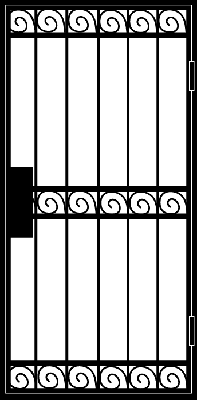 Однопольная решетчатая дверь RD-017