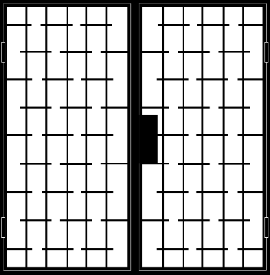 Двупольная решетчатая дверь DRD-004