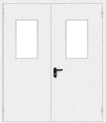 Двупольная дверь со стеклом (белая)