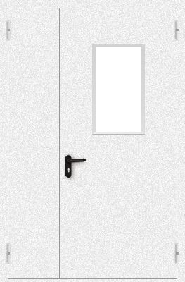 Полуторапольная дверь со стеклом (белая)